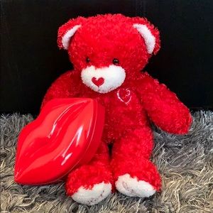 Red Hugs & Kisses Build A Bear & Victoria’s Secret Lip Tin